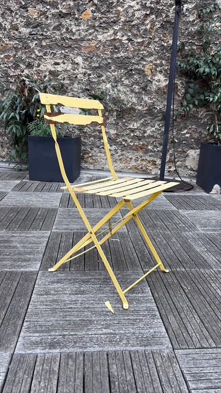 Chaise d'extérieur pliante métal jaune - 3-4