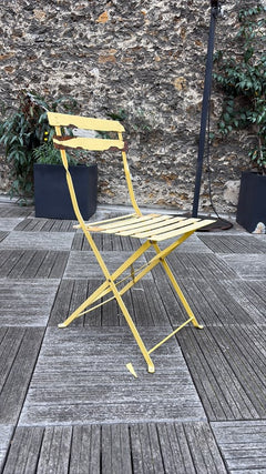 Chaise d'extérieur pliante métal jaune - 3-4