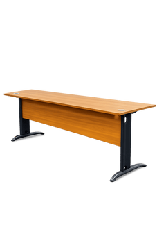 Bureau droit 180x80 - Métal gris et bois marron