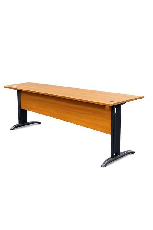 Bureau droit 180x80 - Métal gris et bois marron