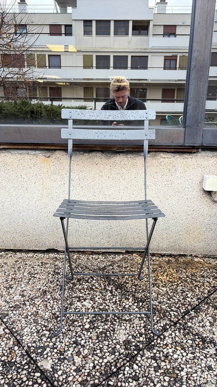 Chaise pliante métal gris - 3-4