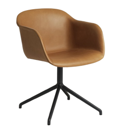Chaise de réunion Muuto Fiber Armchair cuir