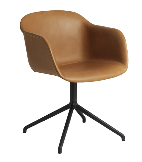 Chaise de réunion Muuto Fiber Armchair cuir