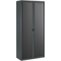 Armoire métal noir avec portes coulissantes