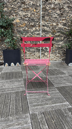 Chaise pliante métal rouge - 3-4