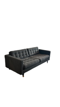 Canapé rectangulaire en tissu gris avec accoudoirs - 3-4