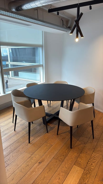 Chaise de réunion en cuir avec accoudoirs