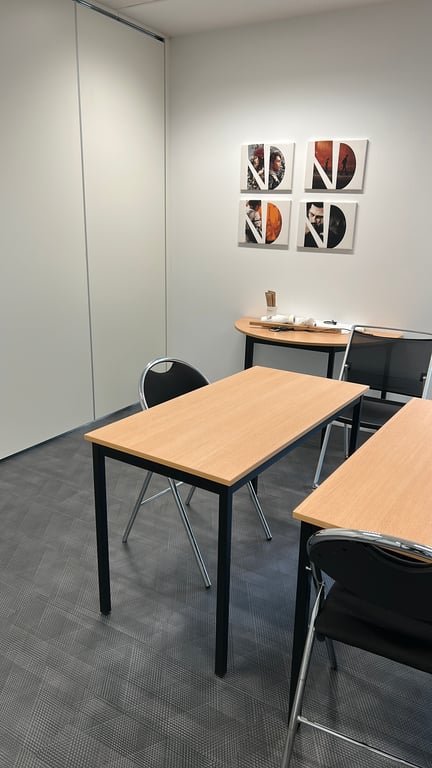 Bureau droit 120x60 chêne et métal noir - ambiance
