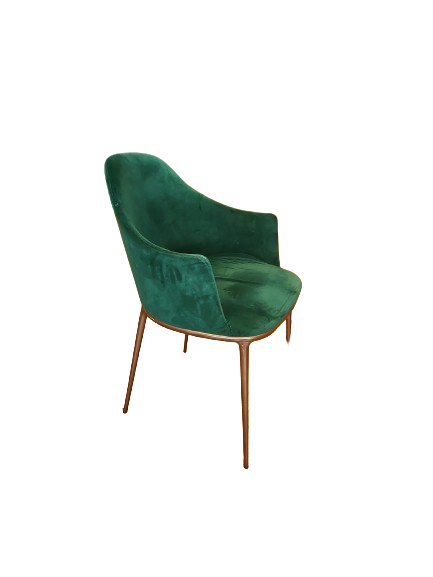 Chaise de cafétéria en velours Salem avec pieds en métal