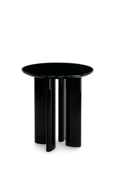 Table basse ronde "Carlotta" en bois gris