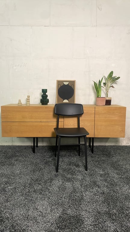 Chaise de cafétéria Molteni&C Woody en cuir - face