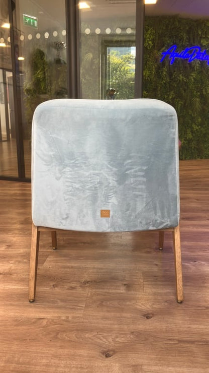 Fauteuil Gris en Velours avec Accoudoirs