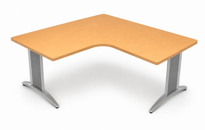 Bureau d'angle 213x180 bois mélaminé et métal