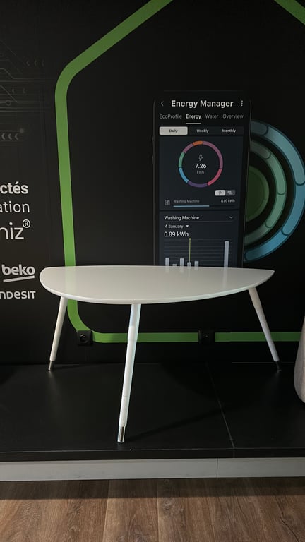 Table basse blanc mélaminé 107x53 - face