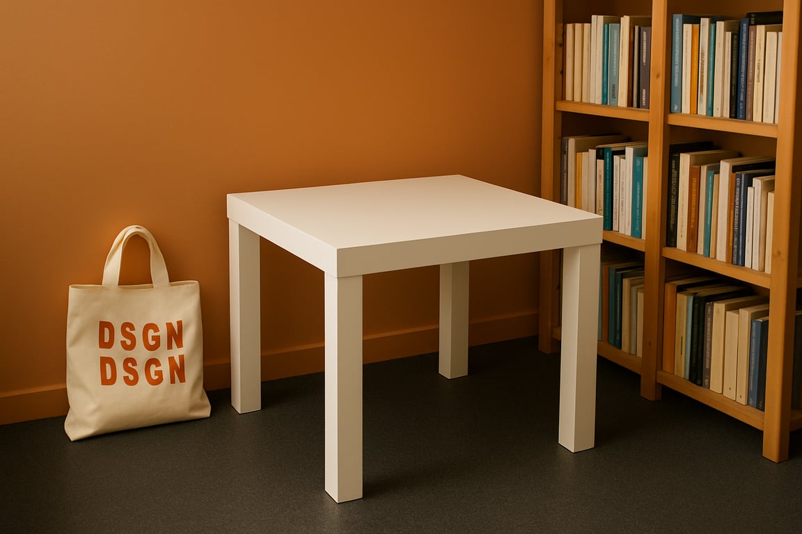 Table basse rectangulaire en mélaminé blanc