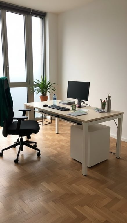 Bureau droit 160x80 - Mélaminé Chêne clair