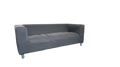 Canapé rectangulaire en tissu gris avec accoudoirs