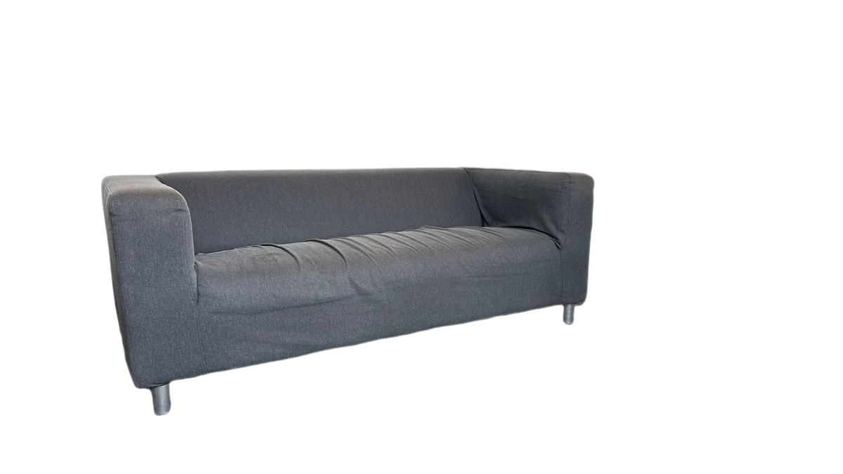 Canapé rectangulaire en tissu gris avec accoudoirs - 3-4