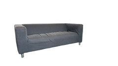 Canapé rectangulaire en tissu gris avec accoudoirs - 3-4