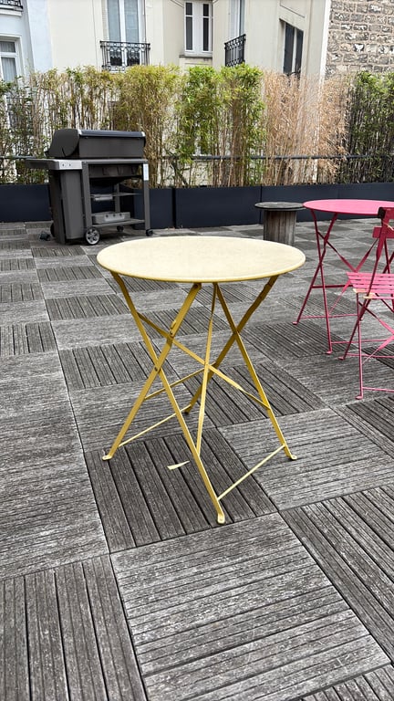 Table d'extérieur ronde 60x60 métal rabattable - 3-4