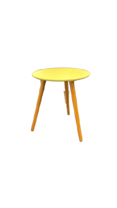Table basse ronde jaune
