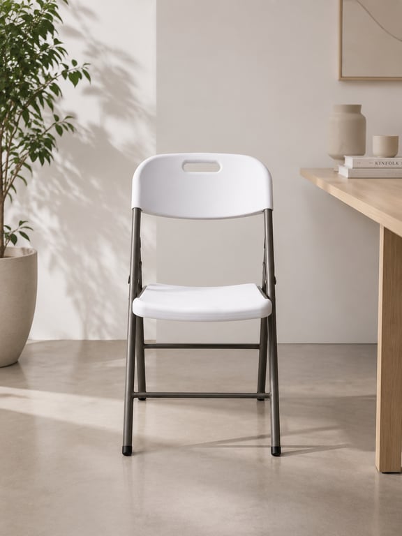 Chaise pliante d'extérieur blanche