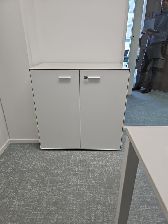 Armoire basse en plastique avec portes battantes
