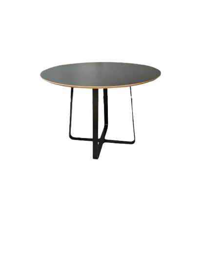 Table de réunion ronde en bois et métal