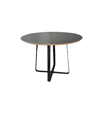 Table de réunion ronde en bois et métal