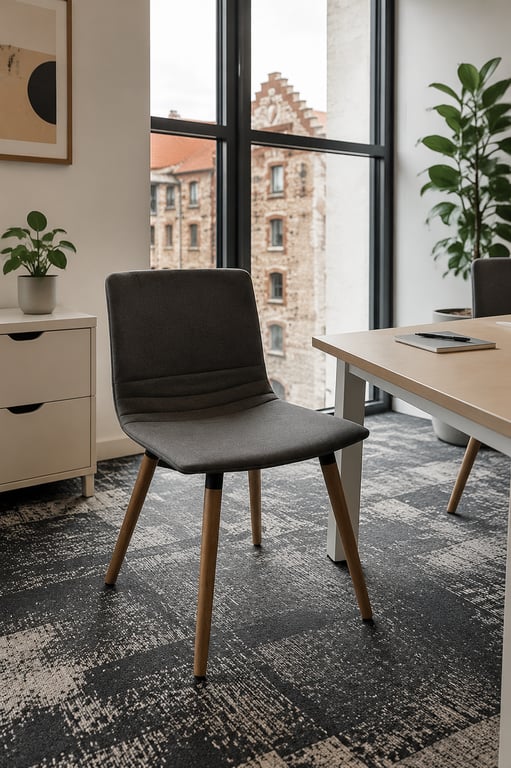 Chaise de réunion en tissu gris