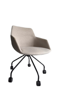 Chaise de réunion en coque avec roulettes