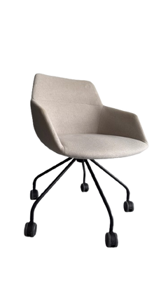 Chaise de réunion en coque avec roulettes