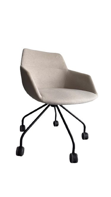 Chaise de réunion en coque avec roulettes