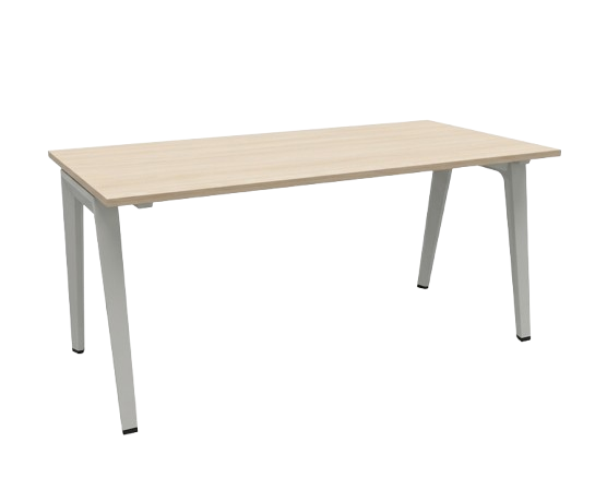 Bureau droit en bois et métal Steelcase