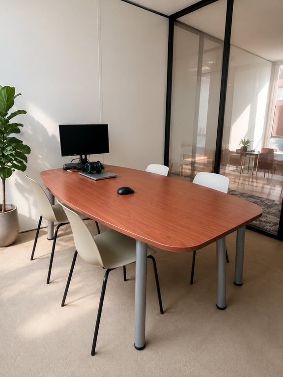 Table de réunion tonneau 210x102