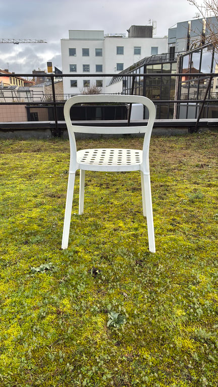 Chaise d'extérieur en métal blanc - 3-4