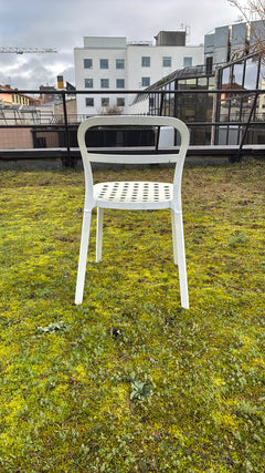 Chaise d'extérieur en métal blanc - 3-4