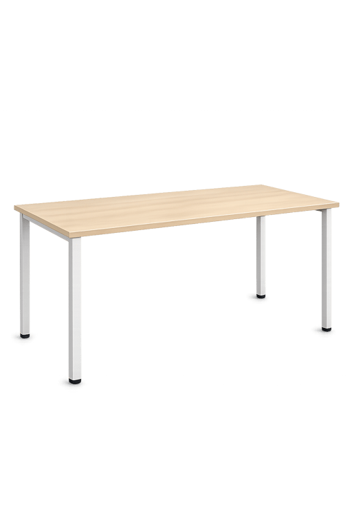 Bureau droit 120x60 clair avec obturateur et goulotte