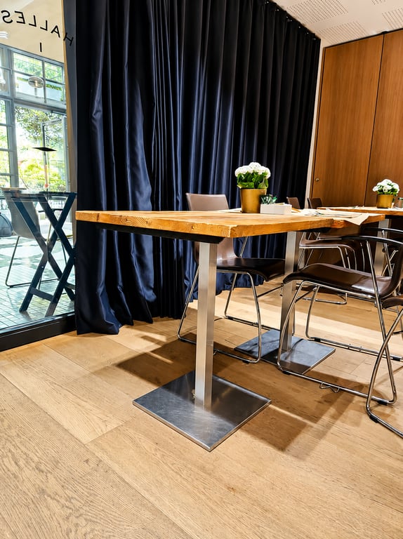 Table de cafétéria 68x68 Chêne foncé Métal