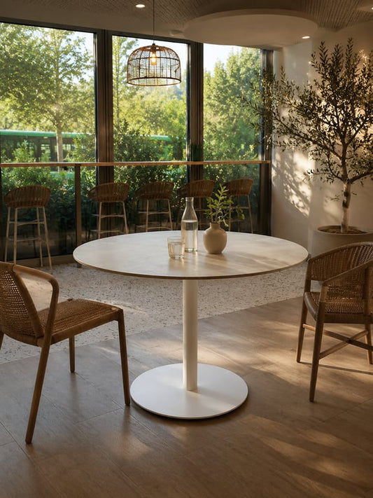 Table inox 4 pers rond - Pedrali