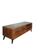 Meuble de rangement bois chêne foncé