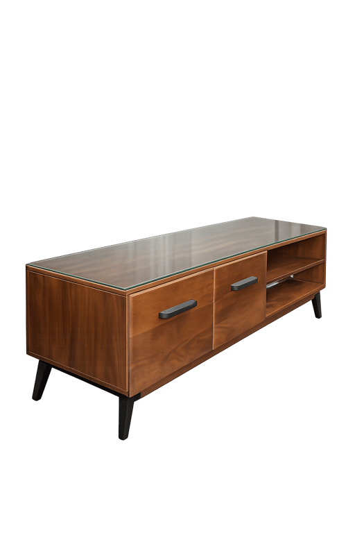 Meuble de rangement bois chêne foncé