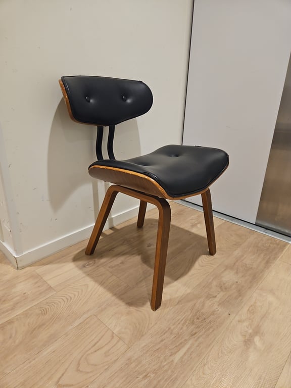 Chaise de Réunion en Cuir Noir