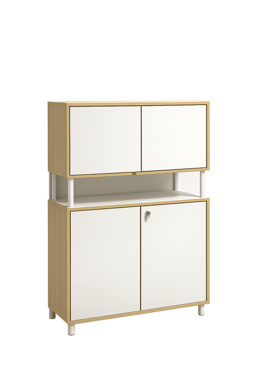 Armoire 2 étagères blanc