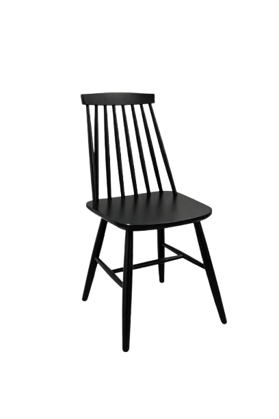 Chaise de cafétéria en bois, couleur noire