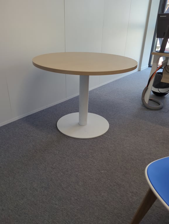 Table polyvalente ronde 100cm en métal et mélaminé