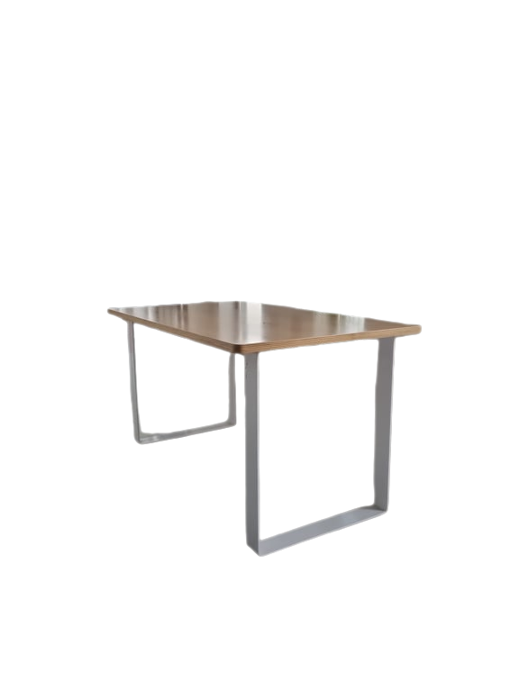 Table cafétéria rectangulaire bois métal 140x80 - 3-4