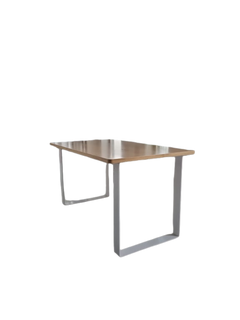 Table cafétéria rectangulaire bois métal 140x80 - 3-4
