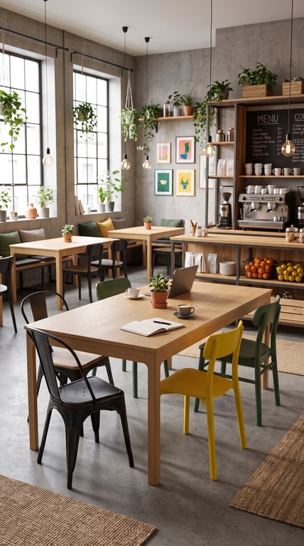 Table cafétéria rectangulaire IKEA chêne clair