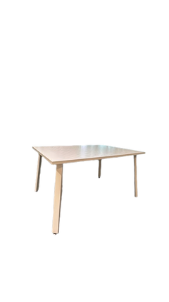 Table de cafétéria rectangulaire 140 x 100 cm blanche - 3-4